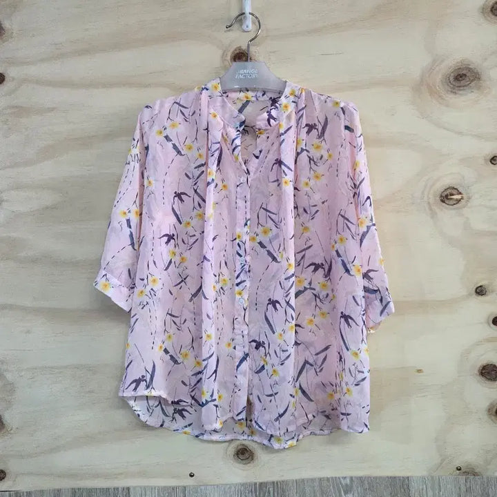[BUNJANG] Flower Pattern Chiffon Blouse / 175) 플라워패턴 쉬폰 블라우스