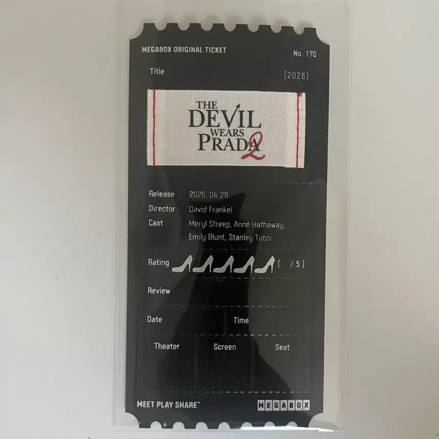 [BUNJANG] The Devil Wears Prada Original Ticket / 악마는 프라다를 입는다 오리지널티켓