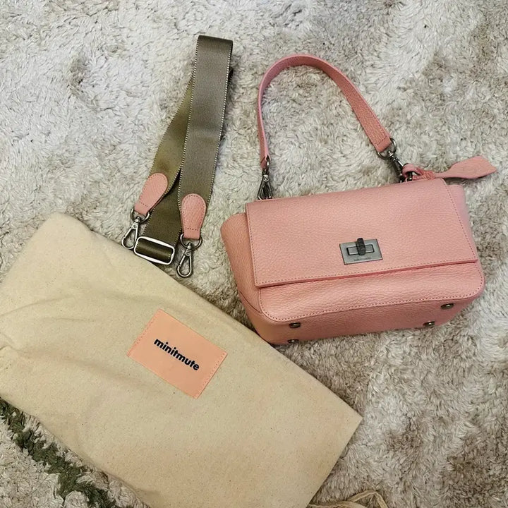 [BUNJANG] MinuteMute Peretti Mini Tote Bag Strawberry Milk Pink (Limited Edition) / 미닛뮤트 10주년 한정판 페레티 미니 딸기 우유 핑크