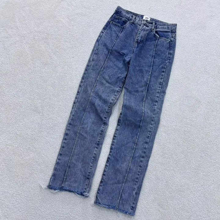 [BUNJANG] S Comma Shop Washed Cut Detail Denim Pants / S 콤마샵 워싱 절개 데님 팬츠 0430E