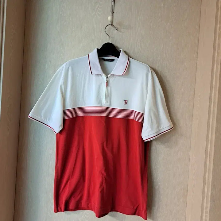 [BUNJANG] Blackcats Short-Sleeve Polo Shirt White/Red Size 105 / 블랙캣츠 반팔 카라티 화이트/레드사이즈105