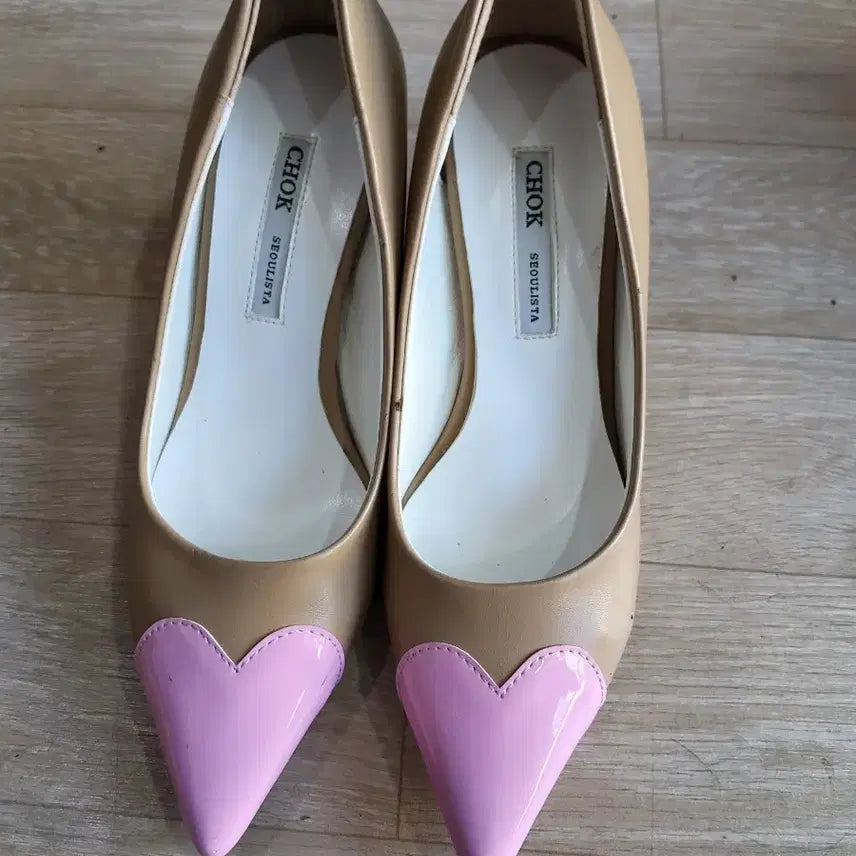 [BUNJANG] CHOK Pink Heart Pumps 235 / CHOK 쵸크 하트 핑크 펌프스힐 235