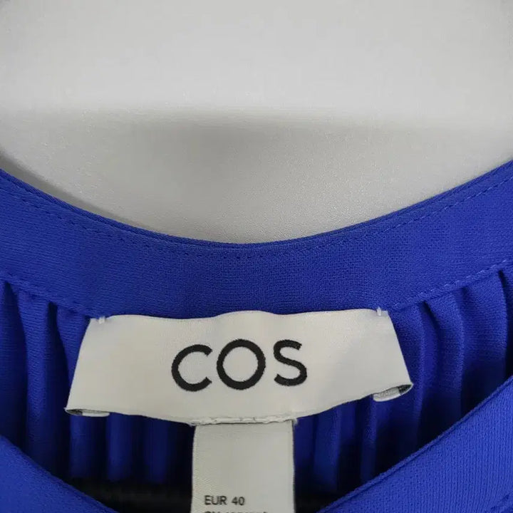 [BUNJANG] COS Blue Halterneck Pleated Long Dress / 코스 블루 홀터넥 플리츠 롱 원피스