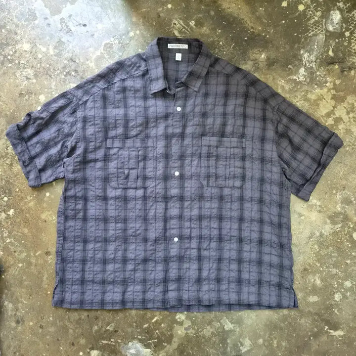 [BUNJANG] Partimento Seersucker Check Short-Sleeve Shirt XL / XL) 파르티멘토 시어서커 반팔 체크셔츠 남방
