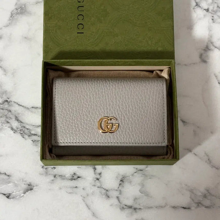 [BUNJANG] Gucci GG Marmont Card Case Wallet Light Grey / [새상품] 구찌 GG 마몽 카드 케이스 지갑