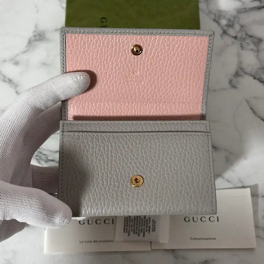 [BUNJANG] Gucci GG Marmont Card Case Wallet Light Grey / [새상품] 구찌 GG 마몽 카드 케이스 지갑