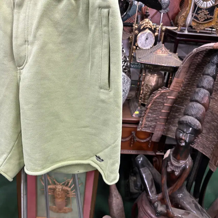 [BUNJANG] Adidas Green Cotton Shorts Pants / 아디다스(Adidas)연두색 면 반바지 숏츠 팬츠