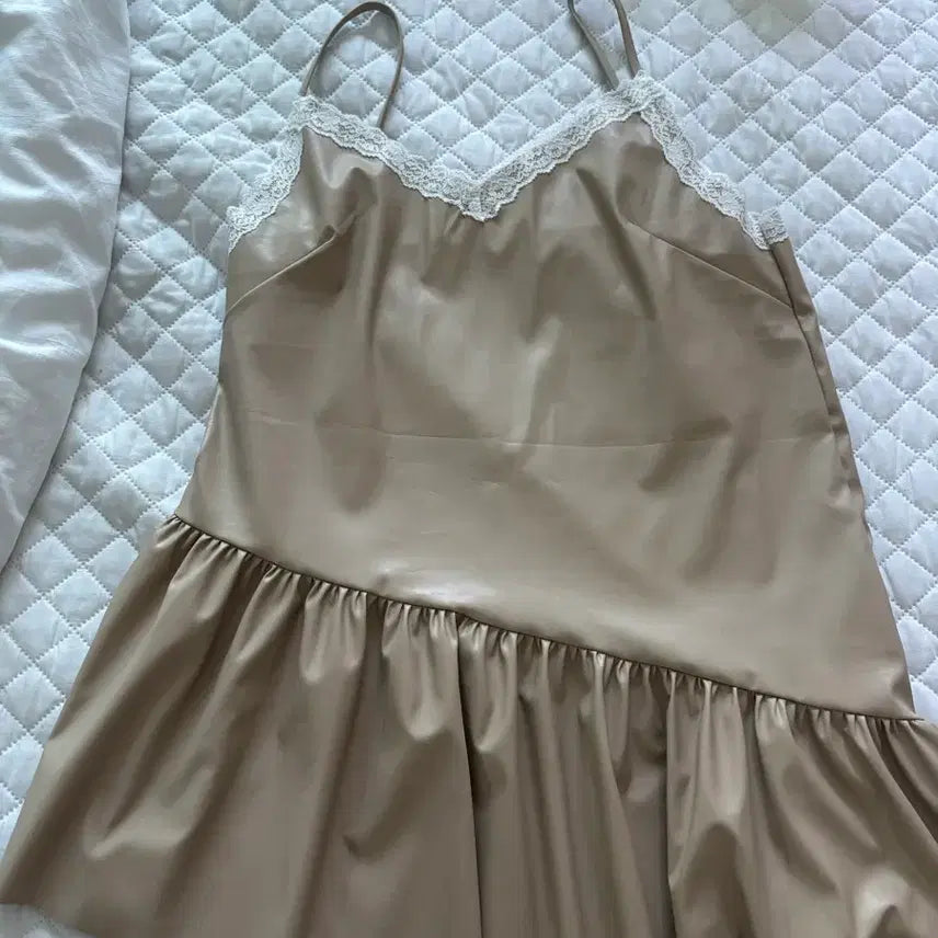 [BUNJANG] Lace Leather Bustier Top / 레이스 가죽 뷔스티에