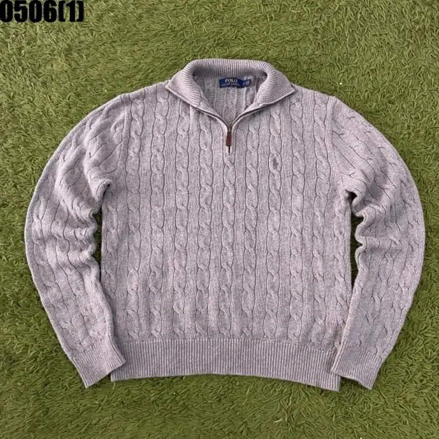 [BUNJANG] Polo Ralph Lauren Cable Knit Pullover Sweater Grey / 폴로 랄프로렌 케이블 니트 풀오버 그레이