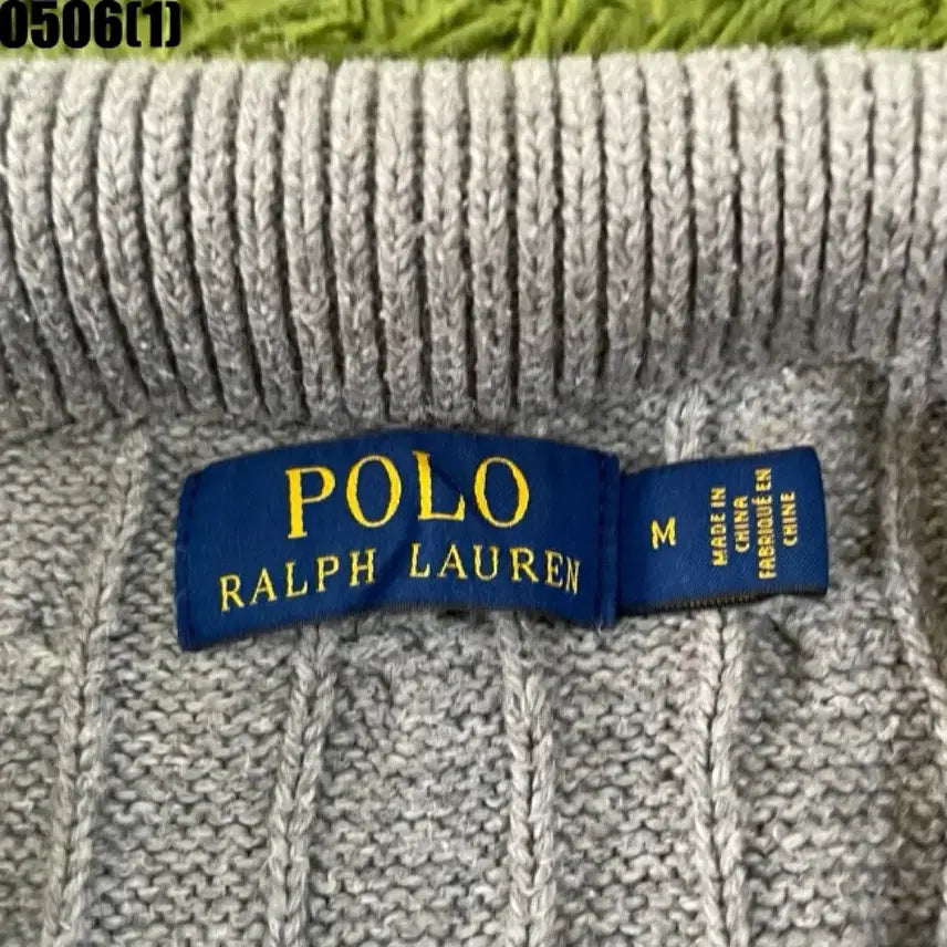 [BUNJANG] Polo Ralph Lauren Cable Knit Pullover Sweater Grey / 폴로 랄프로렌 케이블 니트 풀오버 그레이