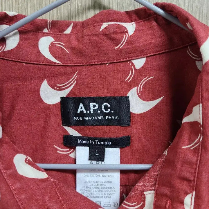 [BUNJANG] A.P.C. Red Pattern Short Sleeve Shirt / 아페쎄 A.P.C. 레드 패턴 반팔 셔츠