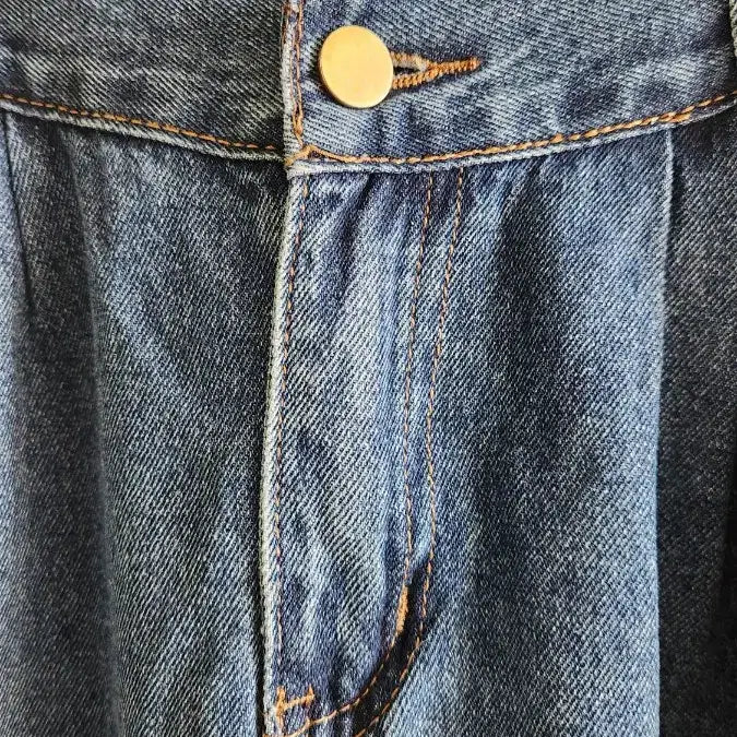[BUNJANG] Blue Denim Flare Long Skirt / 청 데님 플레어 롱 스커트