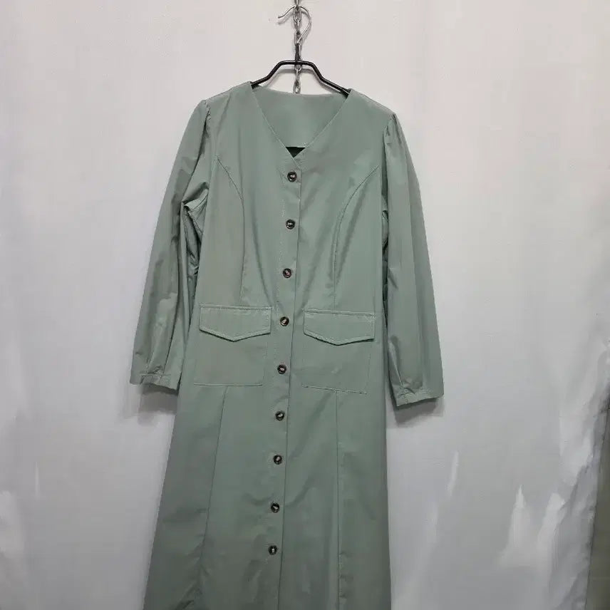 [BUNJANG] Mint Long Shirt Dress / 민트색 롱 셔츠 원피스