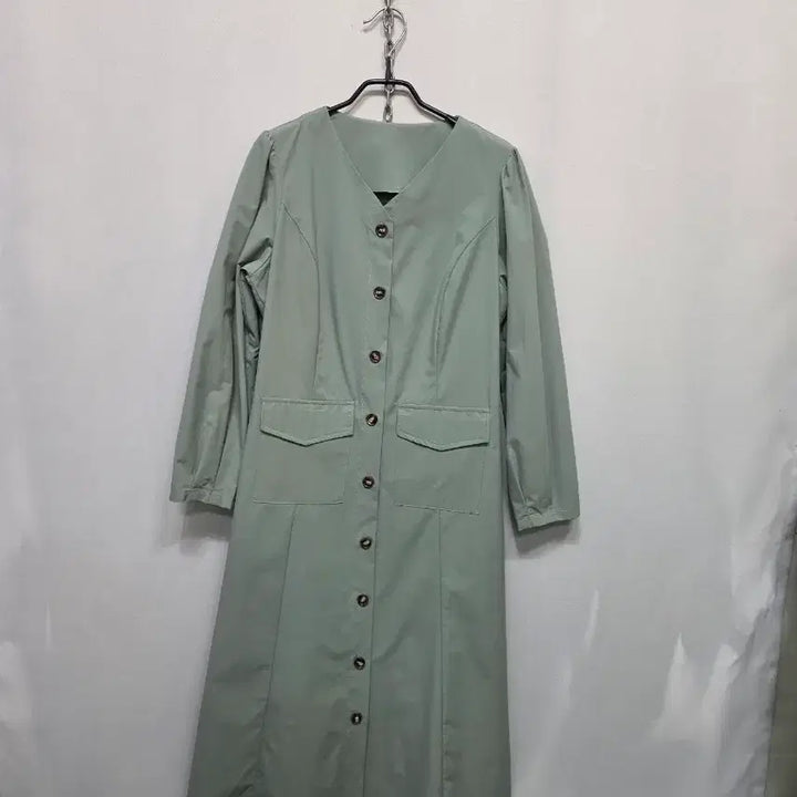 [BUNJANG] Mint Long Shirt Dress / 민트색 롱 셔츠 원피스