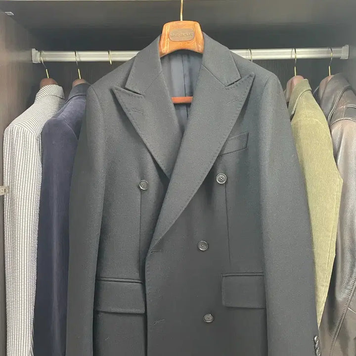 [BUNJANG] SUIT SUPPLY Wool Cashmere Black Double-Breasted Coat / 수트 서플라이(SUIT SUPPLY) 울캐시미어 블랙 더블브레스티드 코트