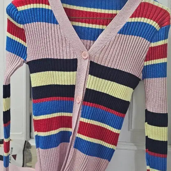 [BUNJANG] Ribbed Knit Cardigan / 골지 컬러감있는 가디건