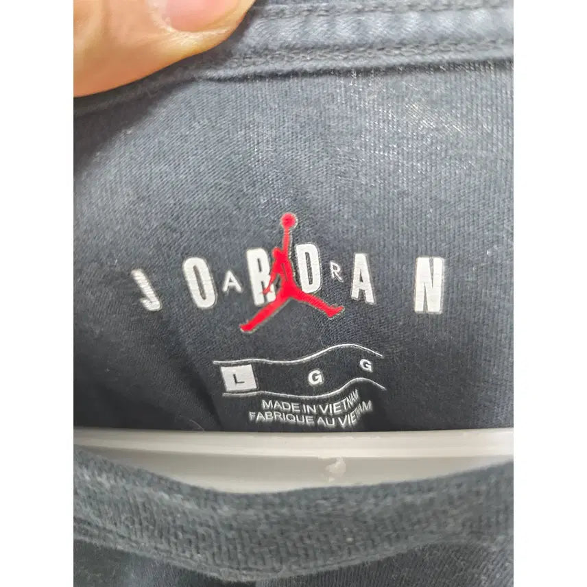 [BUNJANG] Nike Jordan Black Round T-Shirt / L 나이키 조던 블랙 라운드 티 D104