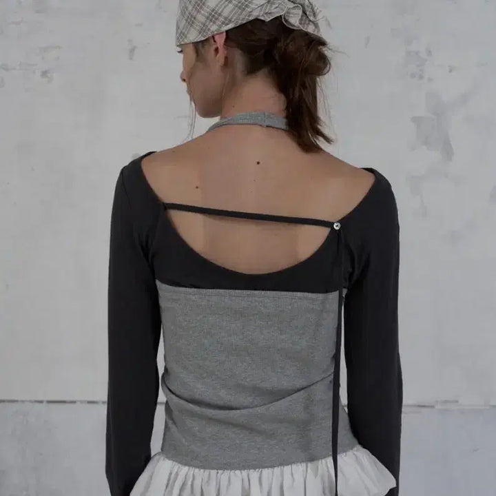 [BUNJANG] Foeto Petal Edge Halter Top - Gray / (택o/새상품) foeto 포에토 페탈 엣지 홀터탑 그레이