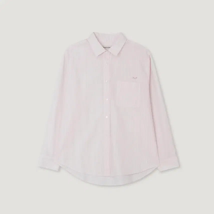 [BUNJANG] Mango Makes Please Pink Stripe Shirt / 망고매니플리즈 핑크 스트라이프 셔츠