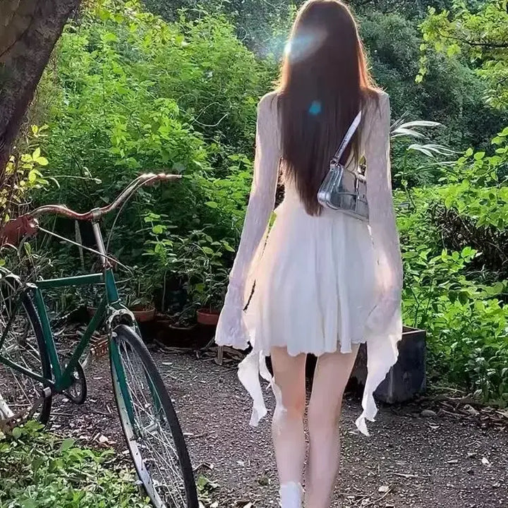 [BUNJANG] Segwang French Strap Dress White / 봄여름 고급감 세광 프렌치 끈원피스 화이트 선녀 드레스