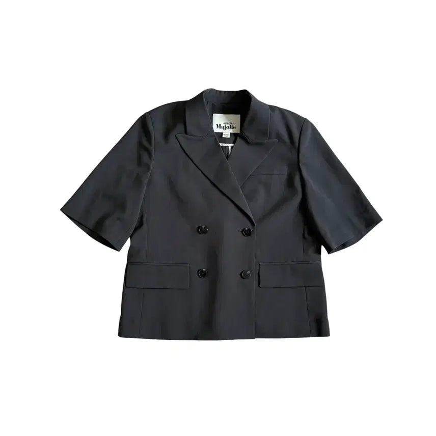 [BUNJANG] Atelier Majolie Short Sleeve Jacket Charcoal / 아뜰리에 마졸리 반팔 자켓