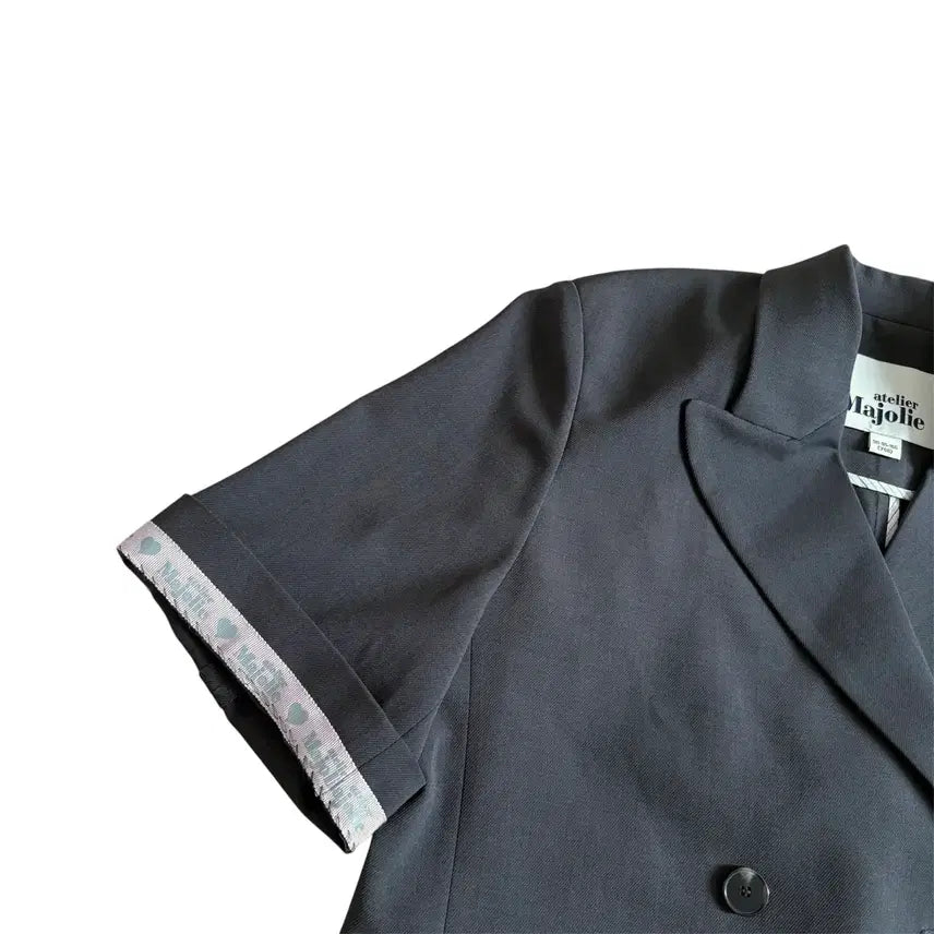 [BUNJANG] Atelier Majolie Short Sleeve Jacket Charcoal / 아뜰리에 마졸리 반팔 자켓