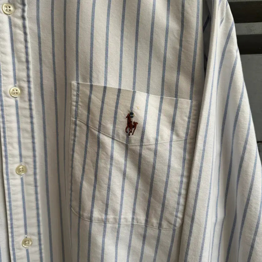 [BUNJANG] Polo Ralph Lauren Striped Oxford Shirt (XL) / [XL]폴로 랄프로렌 BIG SHIRTS 스트라이프 옥스포드 셔츠