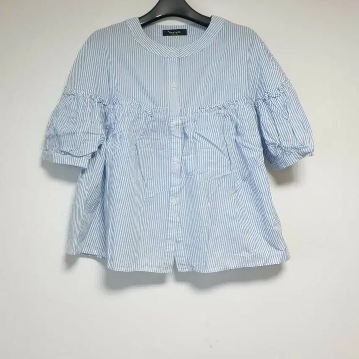 [BUNJANG] HayLynn Striped Puff Sleeve Shirt Blouse / HayLynn 스트라이프 셔츠 블라우스