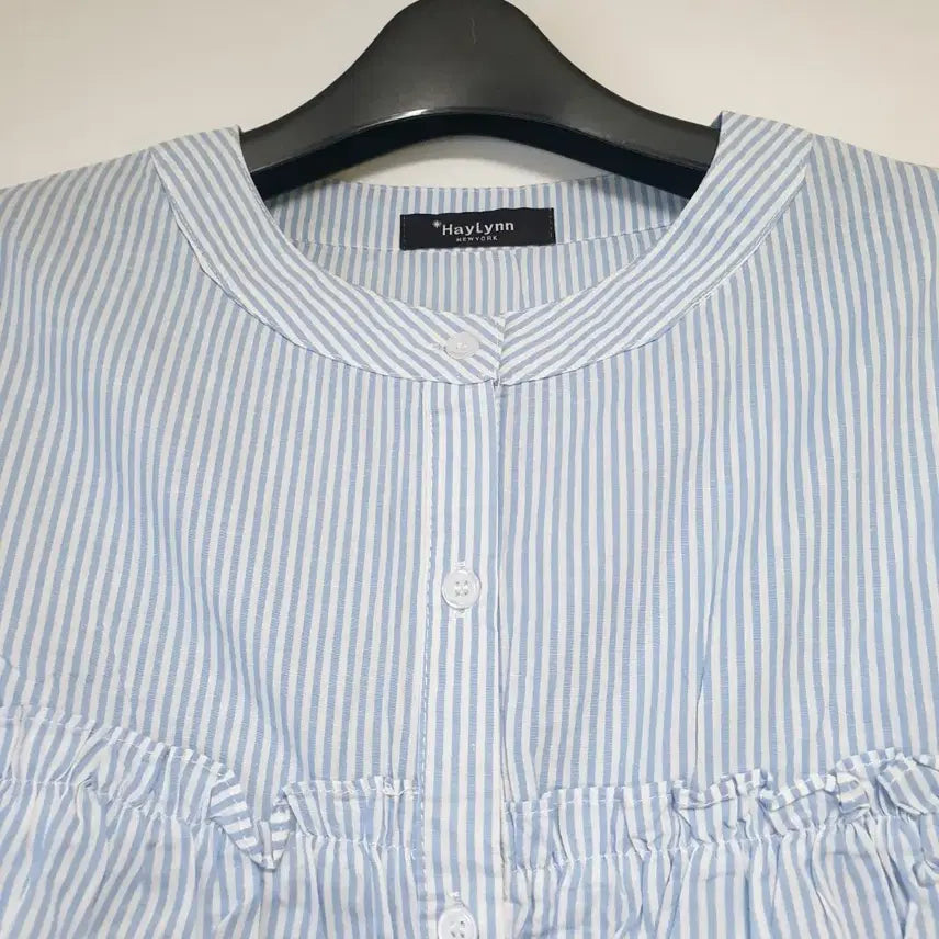 [BUNJANG] HayLynn Striped Puff Sleeve Shirt Blouse / HayLynn 스트라이프 셔츠 블라우스