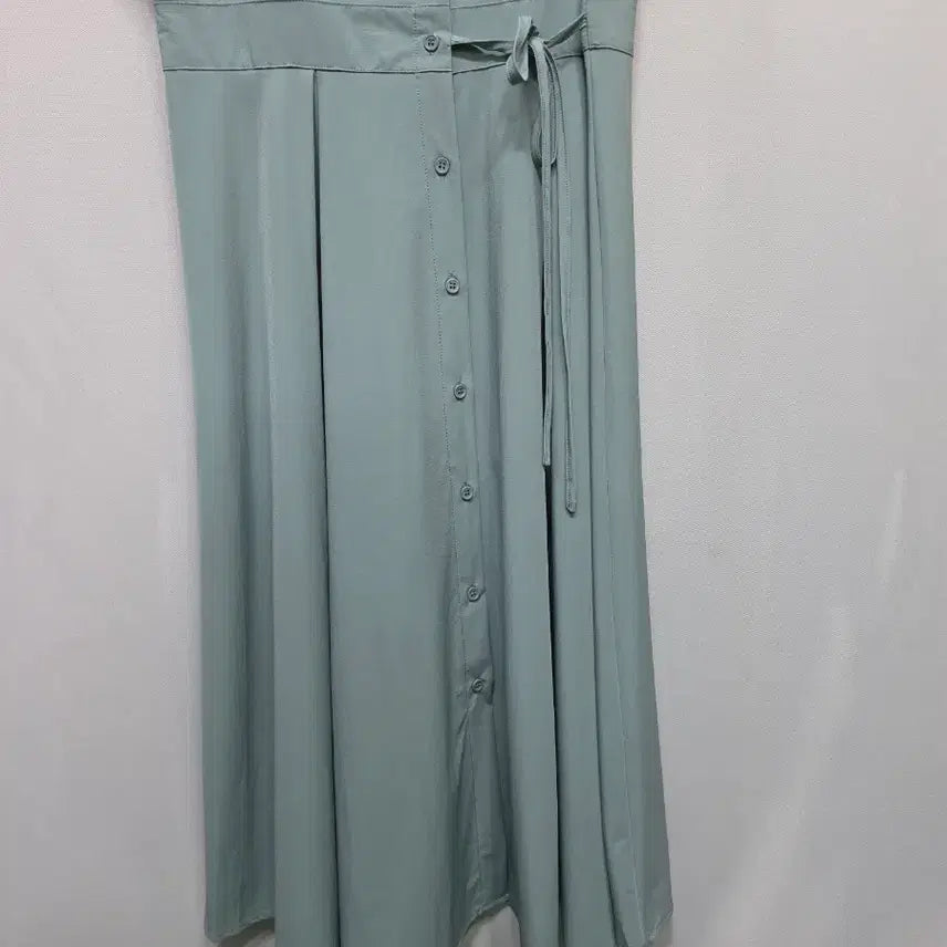 [BUNJANG] Mint Shirt Dress Set with Belt / 민트 셔츠 원피스 허리끈 세트