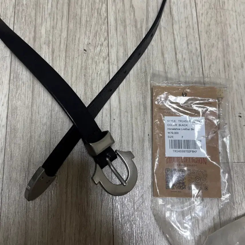[BUNJANG] True Religion Horseshoe Leather Belt Black / 트루릴리전 홀슈 레더 벨트 블랙