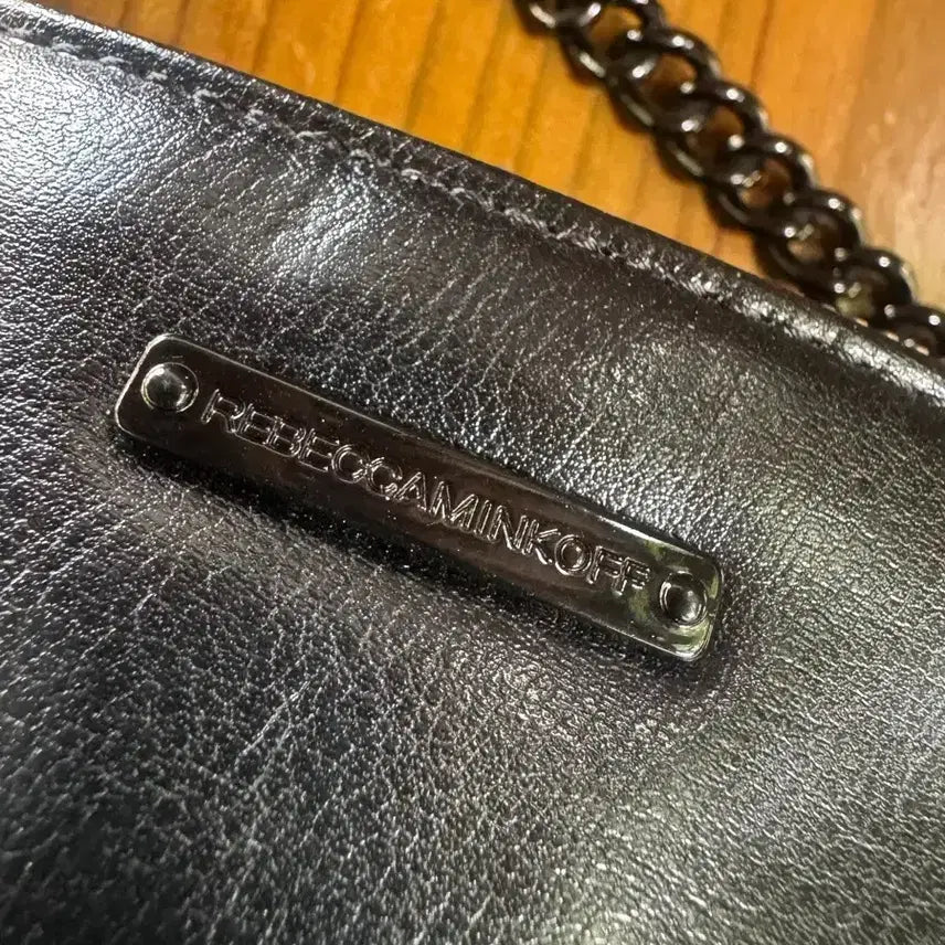 [BUNJANG] Rebecca Minkoff Black Leather Chain Crossbody Bag / 레베카밍코프 블랙 레더 체인 크로스백
