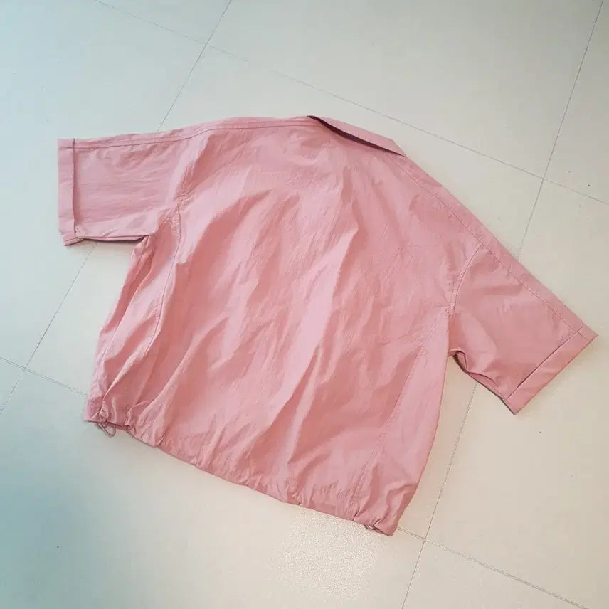 [BUNJANG] DKNY Golf Pink Woven Short-Sleeve Shirt Jacket - Size S / DKNY 골프 핑크 우븐 반팔 셔츠 자켓 s