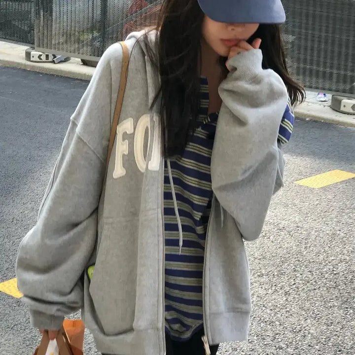 [BUNJANG] Poeto Magarine Patch Hoody Zip Up / 포에토 magarine patch hoody zip up