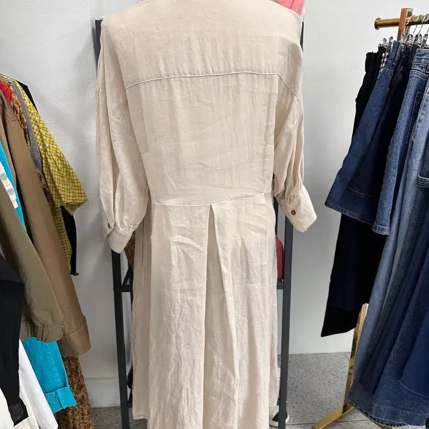 [BUNJANG] Paul &amp; Joe Ivory Linen Long Dress / 폴앤조 아이보리 린넨 롱 원피스