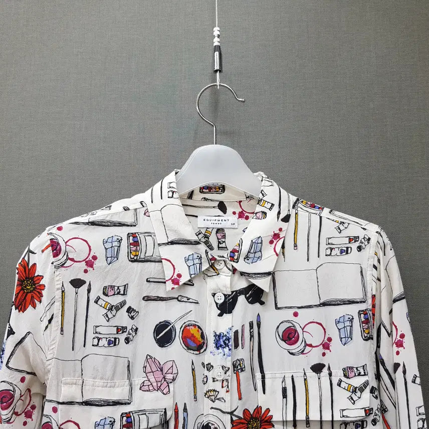 [BUNJANG] Equipment Silk Art Printing Shirt Blouse Size S / 이큅먼트 실크 아트 프린팅 셔츠 블라우스 S사이즈