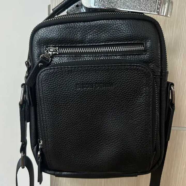 [BUNJANG] BISON DENIM Leather Crossbody Bag Black / 새상품 / BISON DENIM 가죽 크로스백 블랙