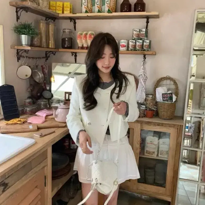 [BUNJANG] Ondemin Tweed Jacket Ivory / 온드민 트위드 자켓 아이보리