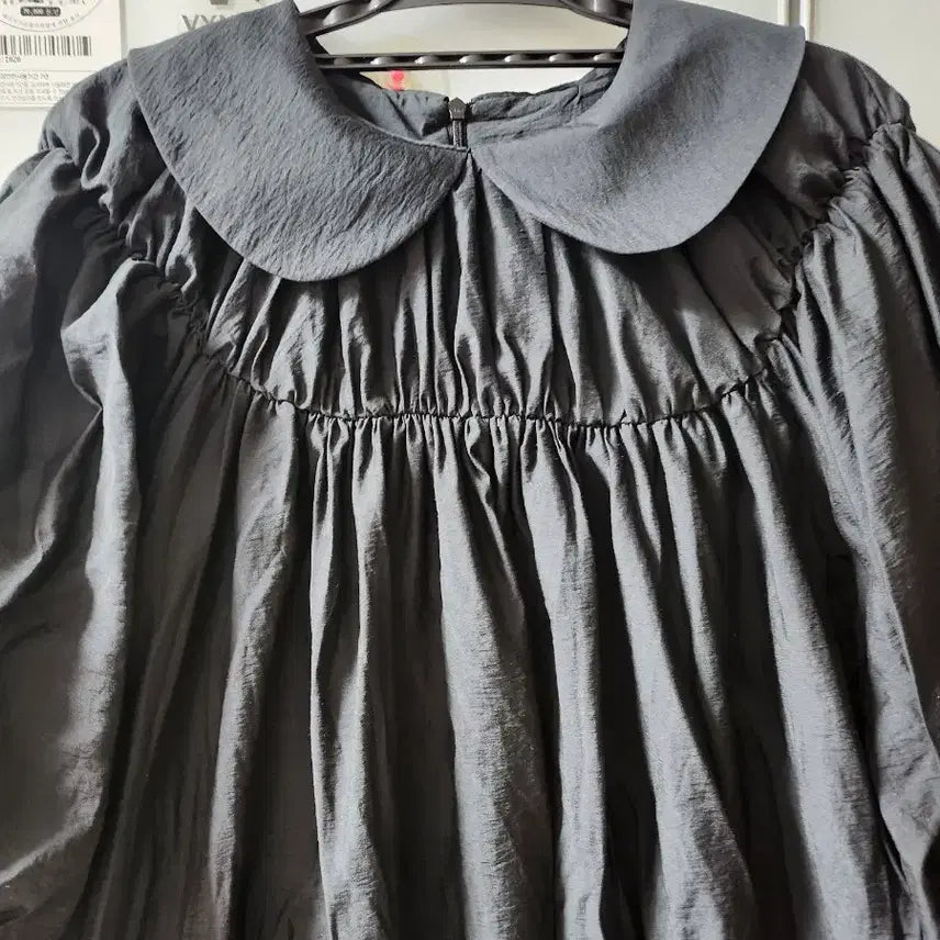 [BUNJANG] Black Round Collar Long Dress / 검정색 둥근 카라 롱 원피스