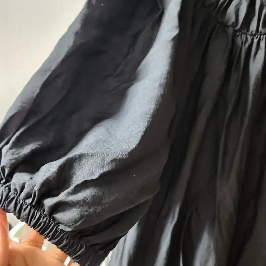 [BUNJANG] Black Round Collar Long Dress / 검정색 둥근 카라 롱 원피스
