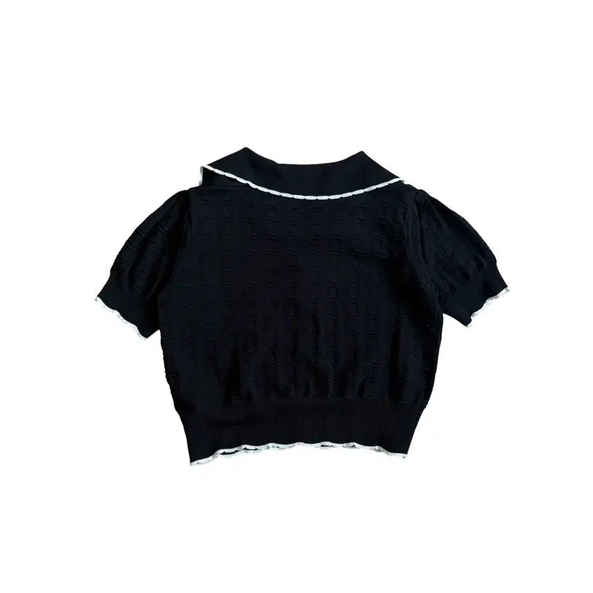[BUNJANG] Lace Punching Short Sleeve Cardigan / 레이스 펀칭 반팔 가디건
