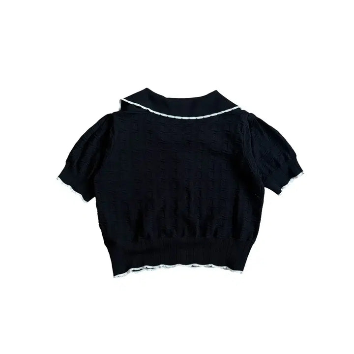 [BUNJANG] Lace Punching Short Sleeve Cardigan / 레이스 펀칭 반팔 가디건