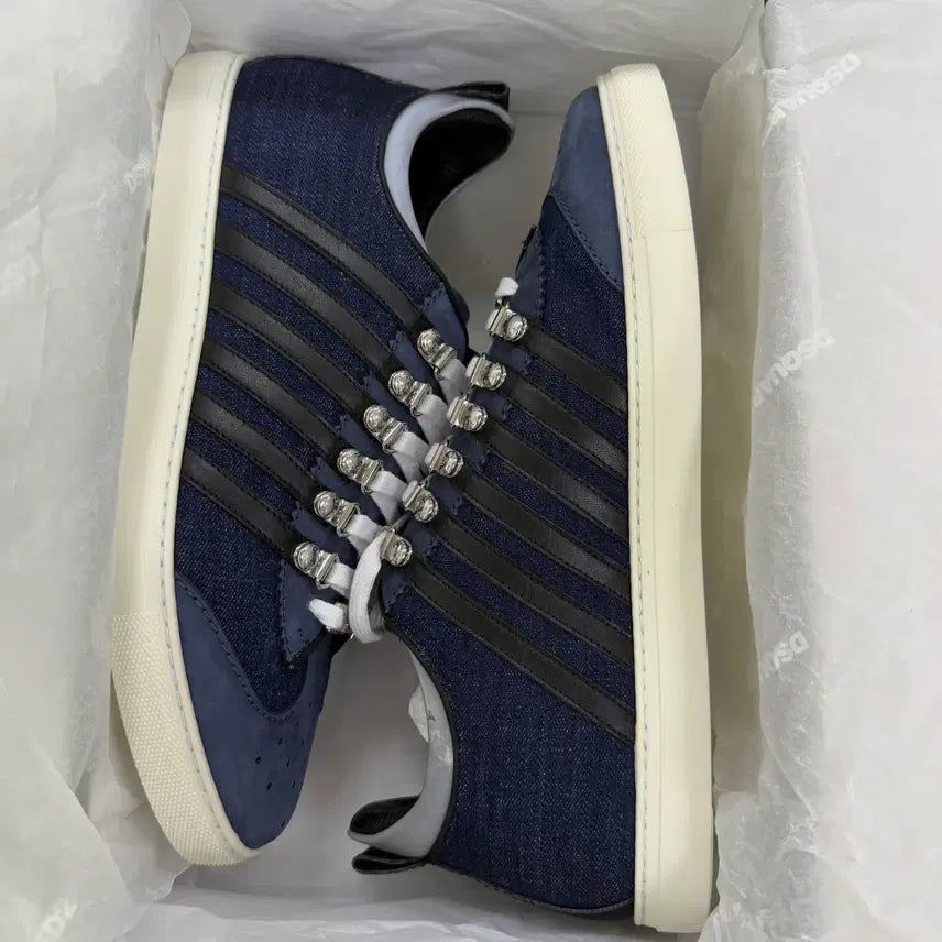 [BUNJANG] DSQUARED2 Denim and Leather Sneakers Size 43 / ( 새상품) 디스퀘어드2 스니커즈