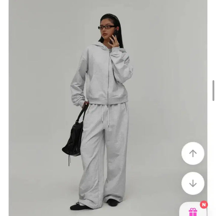 [BUNJANG] Black Up Wide Pants Melange White / 블랙업 와이드 팬츠 멜란지화이트