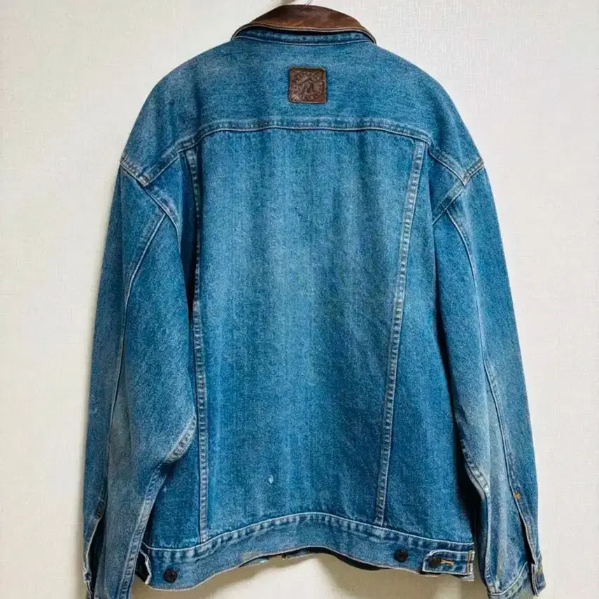 [BUNJANG] Marlboro Country Leather Trim Denim Jacket L / 말보로 컨트리 자켓 L