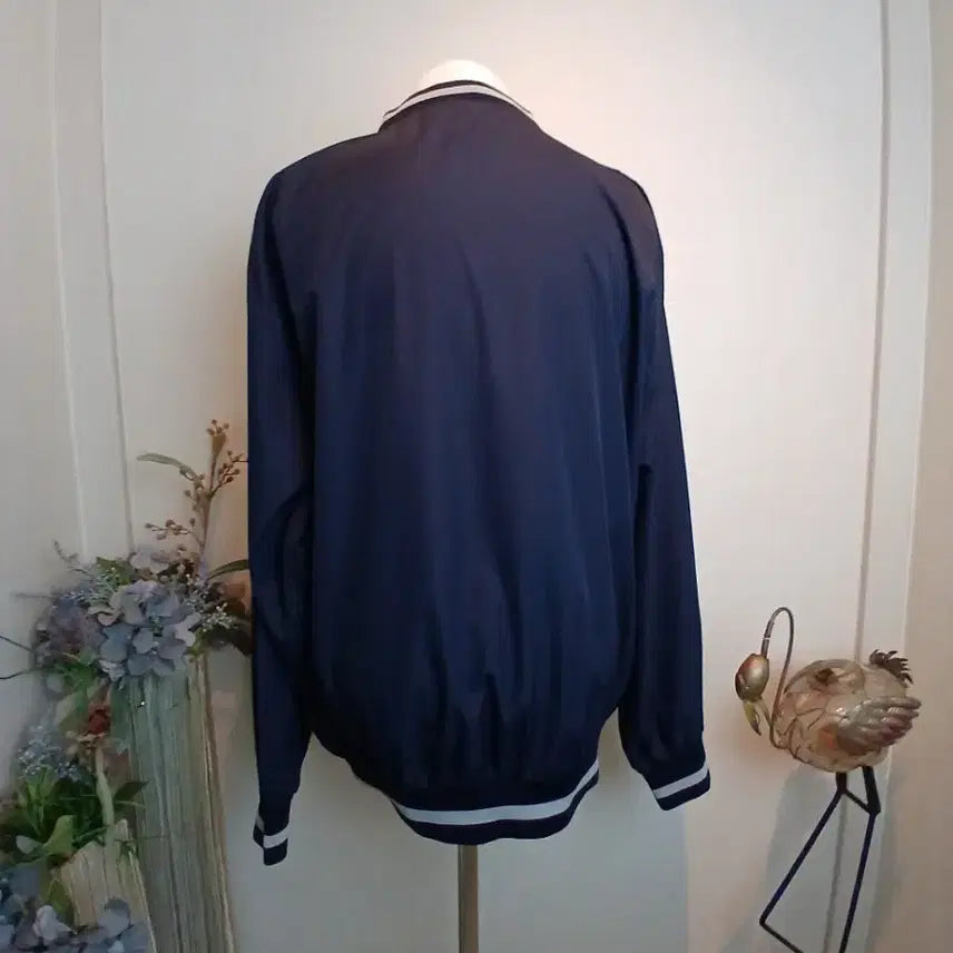[BUNJANG] Fila Navy V-Neck Pullover Windbreaker / 휠라 네이비 V넥 긴팔 풀오버 바람막이