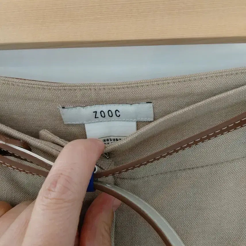 [BUNJANG] Jook Beige Linen Blend Shorts Set with Belt (Size 55) / 주크  베이지 반바지 + 벨트 세트 55