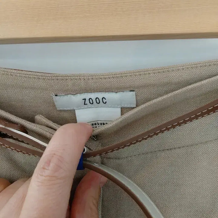 [BUNJANG] Jook Beige Linen Blend Shorts Set with Belt (Size 55) / 주크  베이지 반바지 + 벨트 세트 55