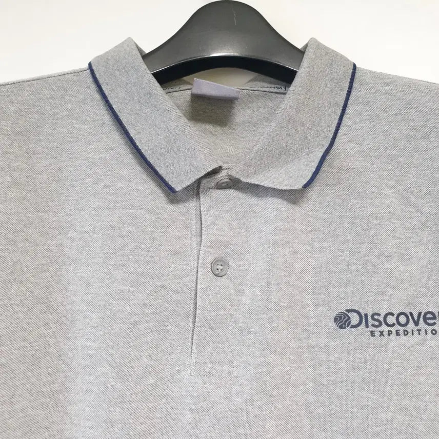 [BUNJANG] Discovery Grey Collar T-shirt / 디스커버리 그레이 카라 티셔츠