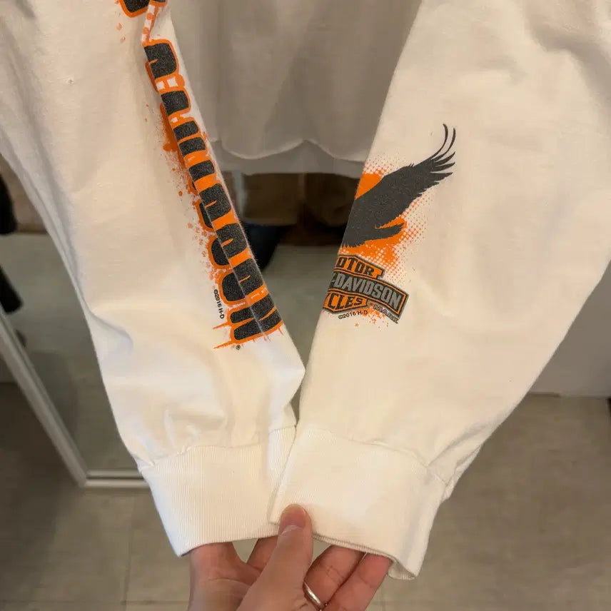 [BUNJANG] Harley-Davidson American Eagle Cut-off Long Sleeve T-Shirt / Harley-Davidson 할리데이비슨 아메리칸 이글 컷오프 롱슬리브